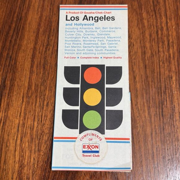 H.M. Gousha Other - 1978 Gousha Road Map LOS ANGELES Hollywood Santa Monica Beverly Hills Pasadena